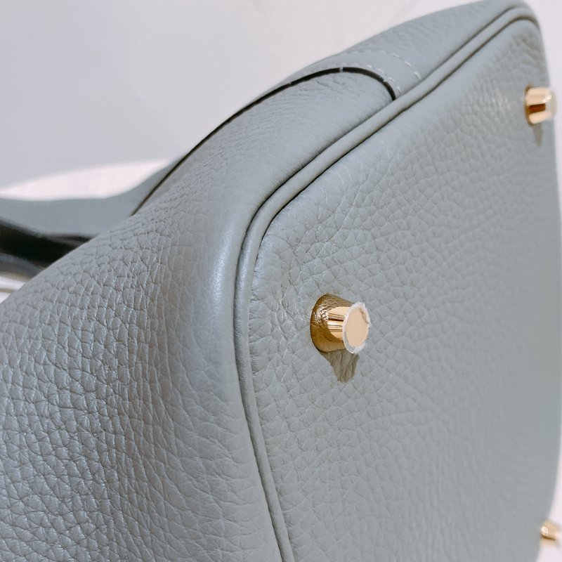 TK1918 愛馬仕菜籃子22 積雨雲灰 手拿包包 Hermes Picotin lock 22 Taurillon Clemence OL Gris Meyer-6