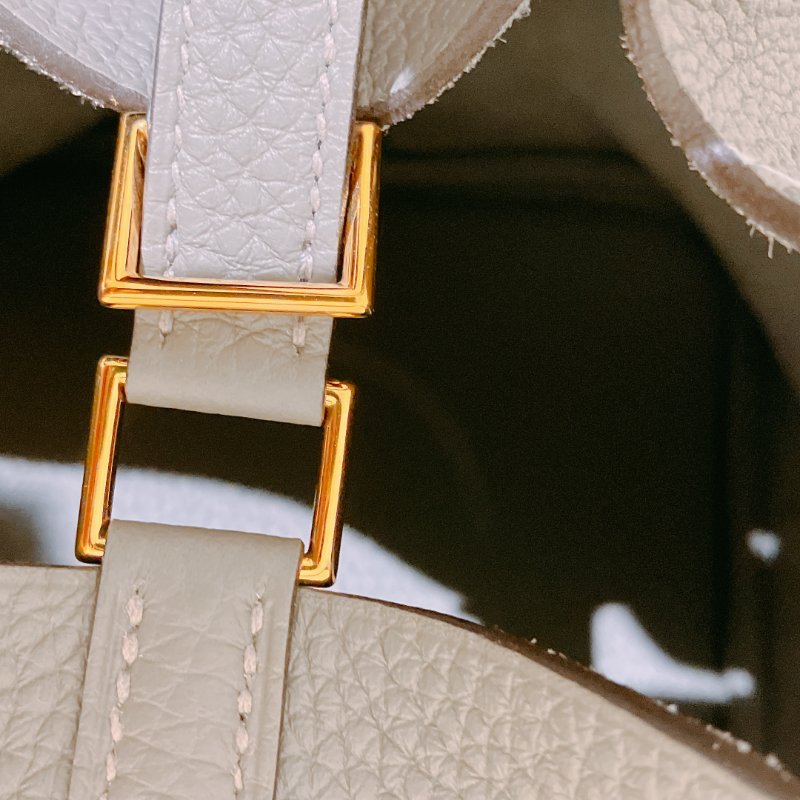 TK1918 愛馬仕菜籃子22 積雨雲灰 手拿包包 Hermes Picotin lock 22 Taurillon Clemence OL Gris Meyer-31