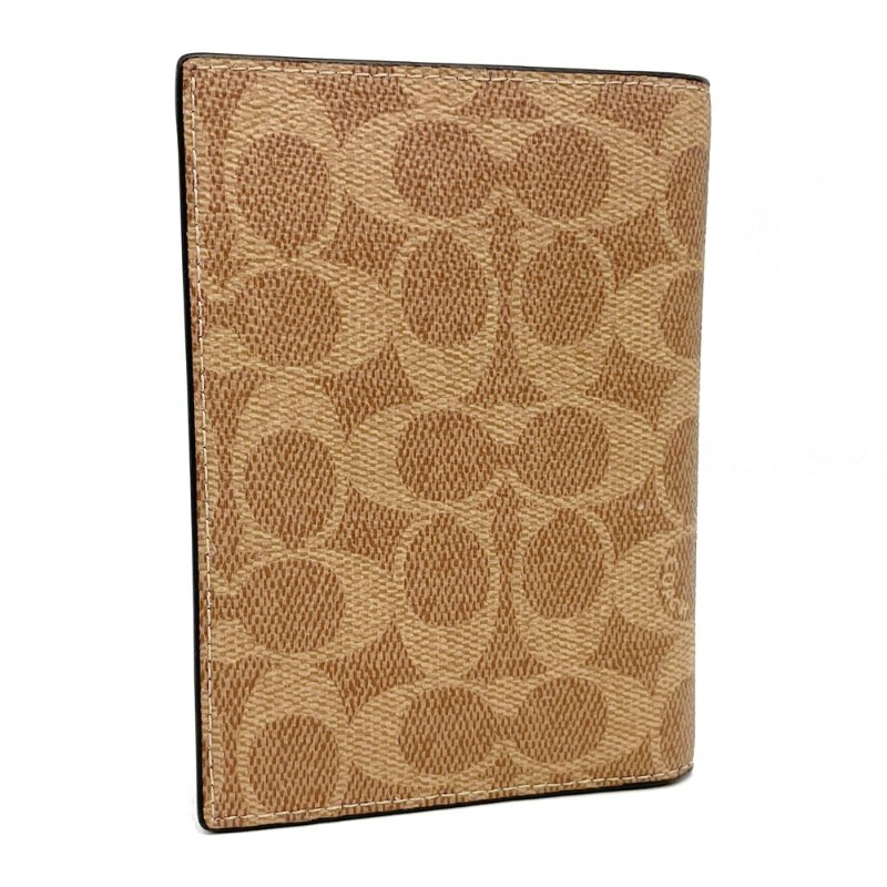 [全新] COACH 新款C LOGO拉鍊零錢袋證件護照夾(焦糖)-2