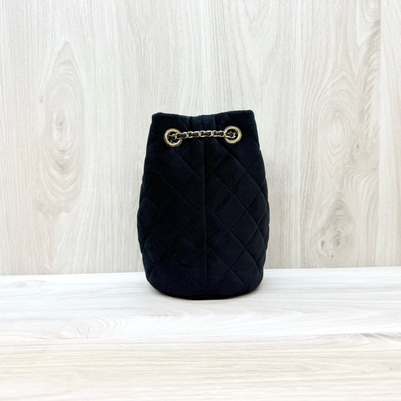 Chanel黑絲絨水鑽金球MINI水桶包AS1894-1