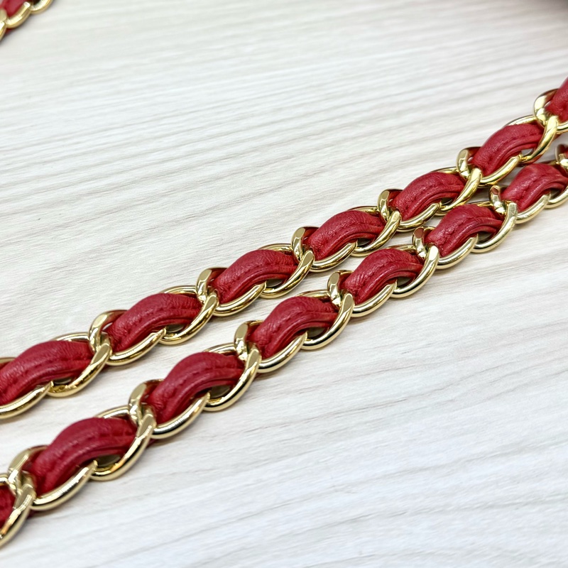 Chanel 紅色羊皮金釦菱格雙蓋JumboCOCO包A58600-11