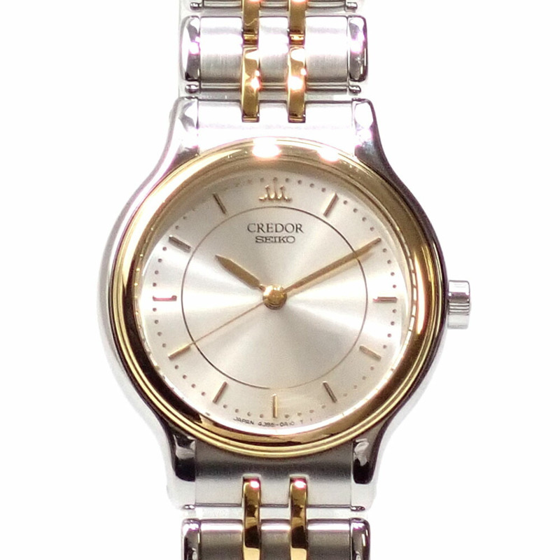 精工 Credor 女士石英錶 SS 18KYG 4J85-0A10 電池供電 750 18k黃金-0