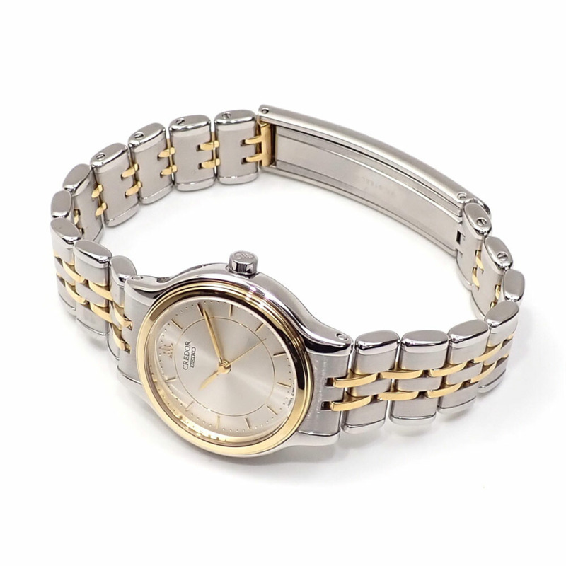 精工 Credor 女士石英錶 SS 18KYG 4J85-0A10 電池供電 750 18k黃金-1