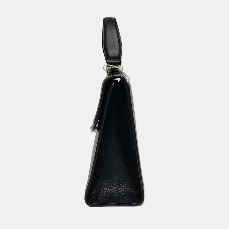 BURBERRY黑色牛皮單肩包手提包斜挎包金色五金可拆卸肩帶-2