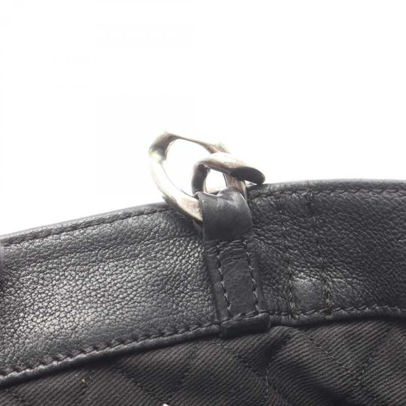 香奈兒黑色皮革鏈條肩托特包,二手女士SHW CC Coco-4