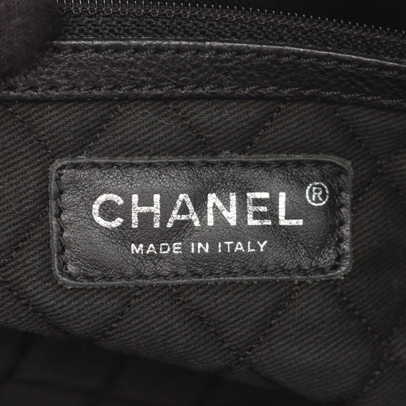 香奈兒黑色皮革鏈條肩托特包,二手女士SHW CC Coco-8