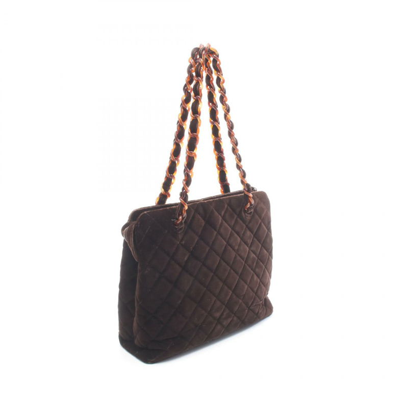 香奈兒 (CHANEL) 鏈條肩托特包,棕色,二手,女士 CC Coco-1