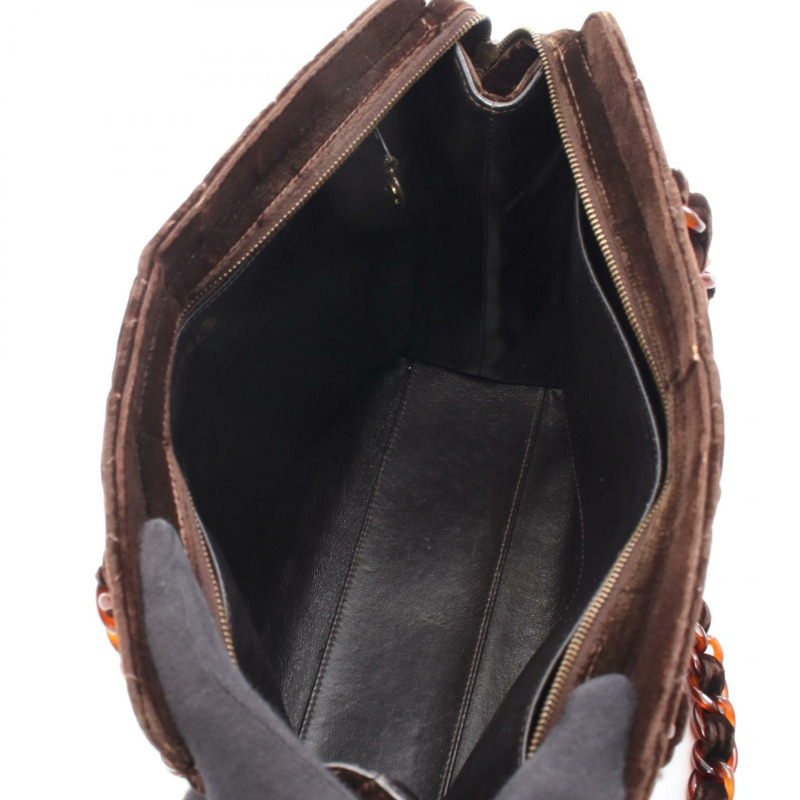 香奈兒 (CHANEL) 鏈條肩托特包,棕色,二手,女士 CC Coco-2