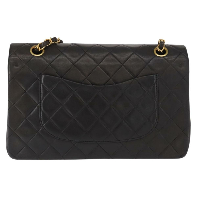 【日本直送】香奈兒 Matelasse 25 鏈條肩背包,羊皮材質,黑色,金色雙C標誌,正品編號 158894SAV-2