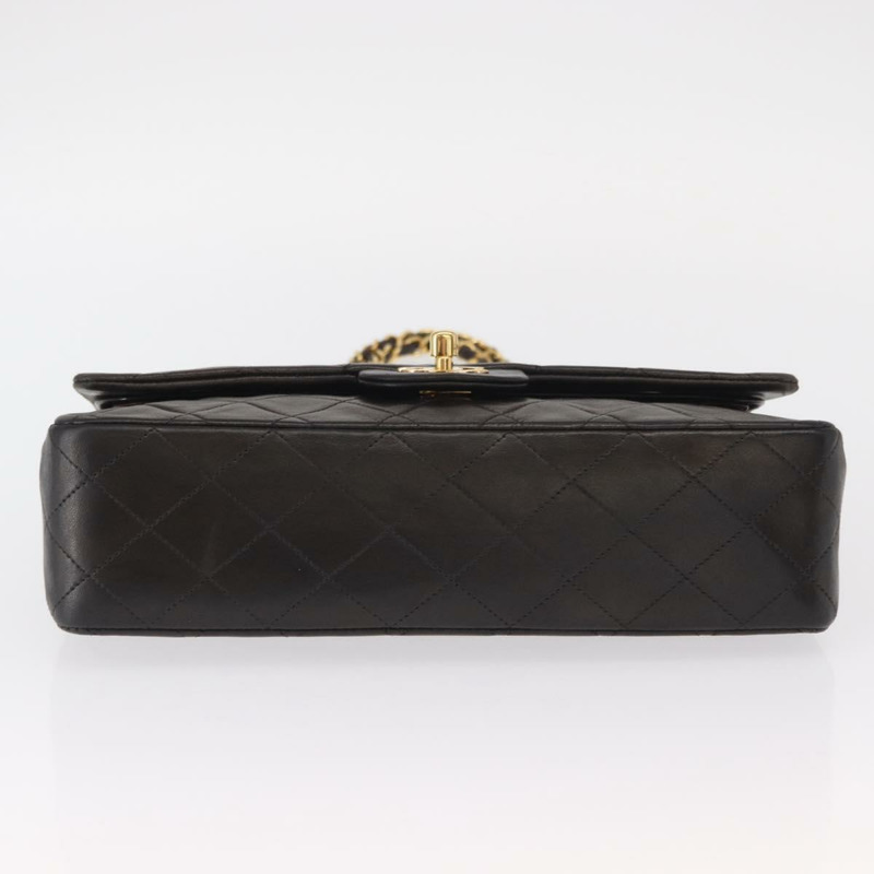 【日本直送】香奈兒 Matelasse 25 鏈條肩背包,羊皮材質,黑色,金色雙C標誌,正品編號 158894SAV-8