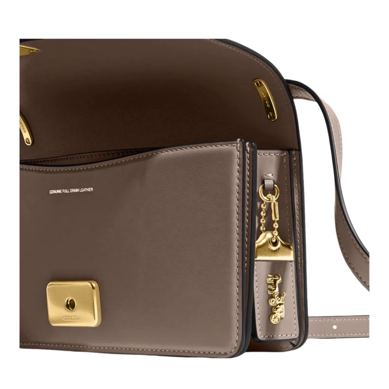 全新🌟COACH BANDIT 電鍍C字LOGO牛皮壓釦斜背兩用包(深石灰)-1