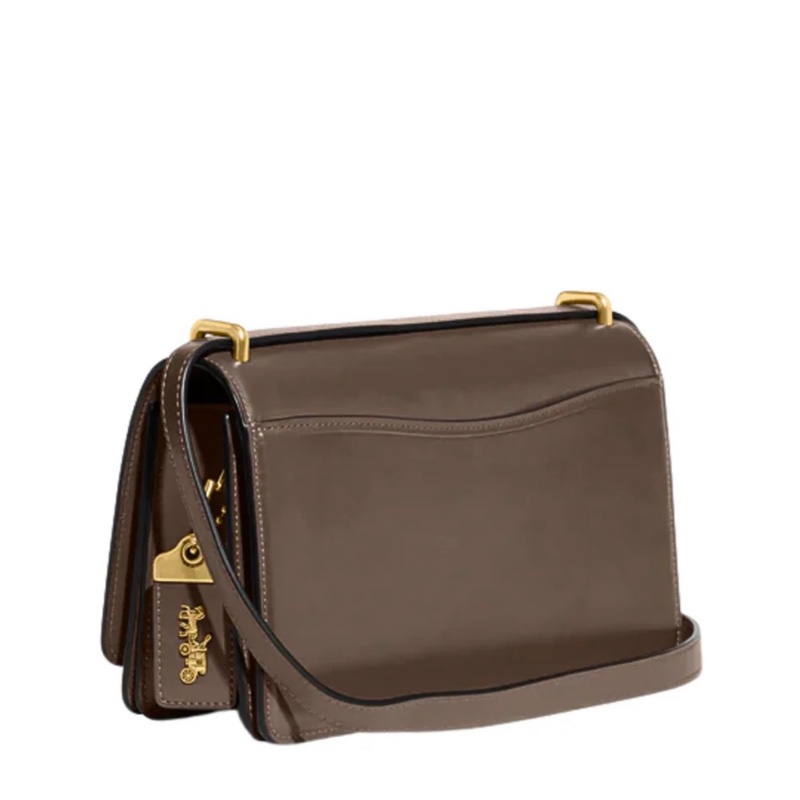 全新🌟COACH BANDIT 電鍍C字LOGO牛皮壓釦斜背兩用包(深石灰)-3