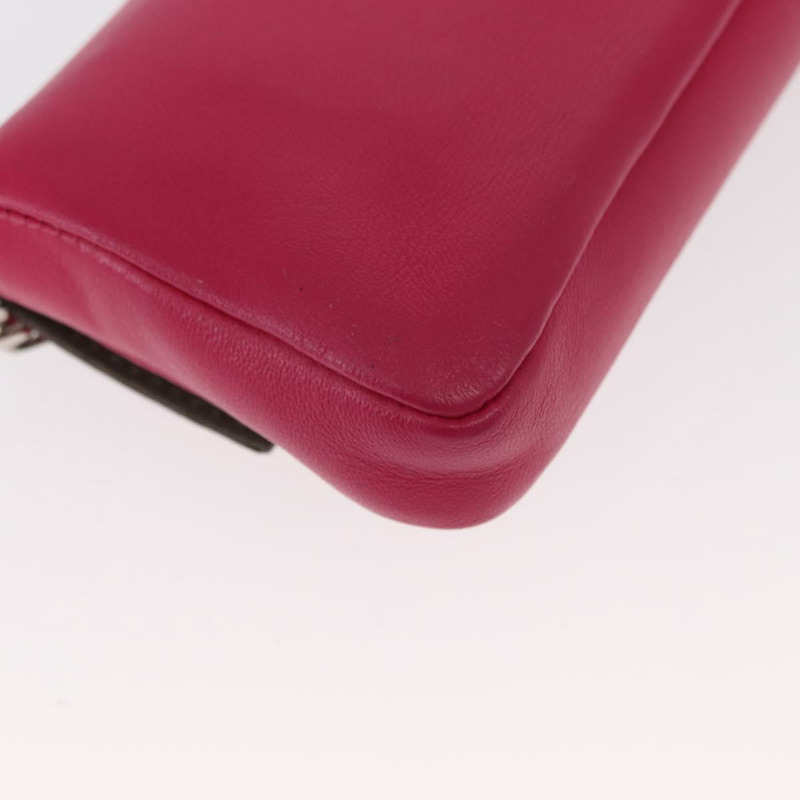 【日本直送】FENDI Micro Mamma Baguette 單肩包 皮革 兩用 粉紅色/銀色 正品 161186M-12