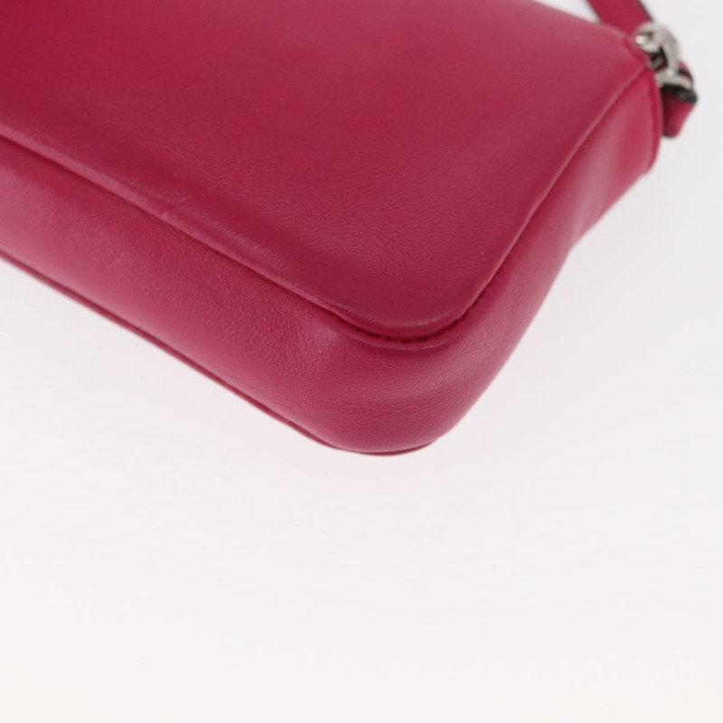 【日本直送】FENDI Micro Mamma Baguette 單肩包 皮革 兩用 粉紅色/銀色 正品 161186M-13