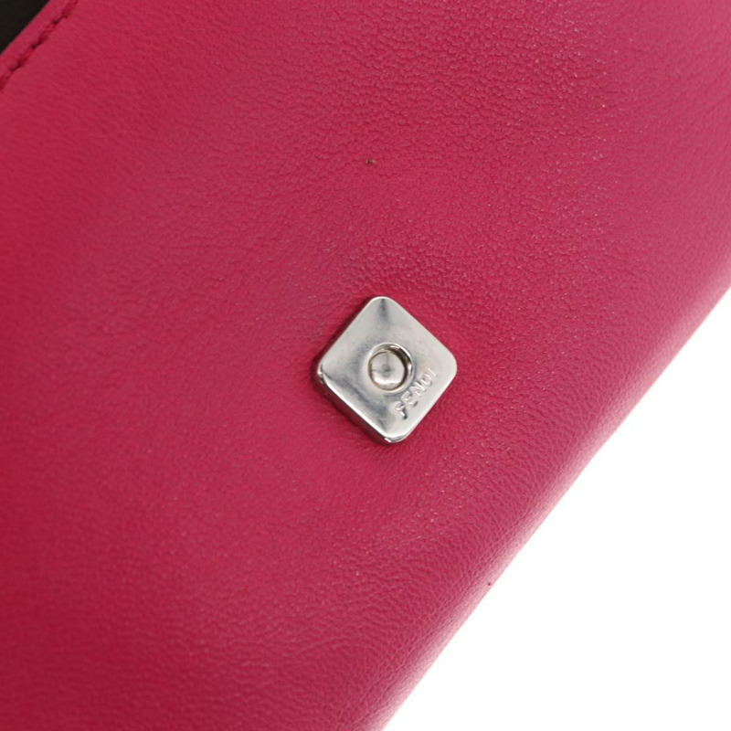 【日本直送】FENDI Micro Mamma Baguette 單肩包 皮革 兩用 粉紅色/銀色 正品 161186M-16