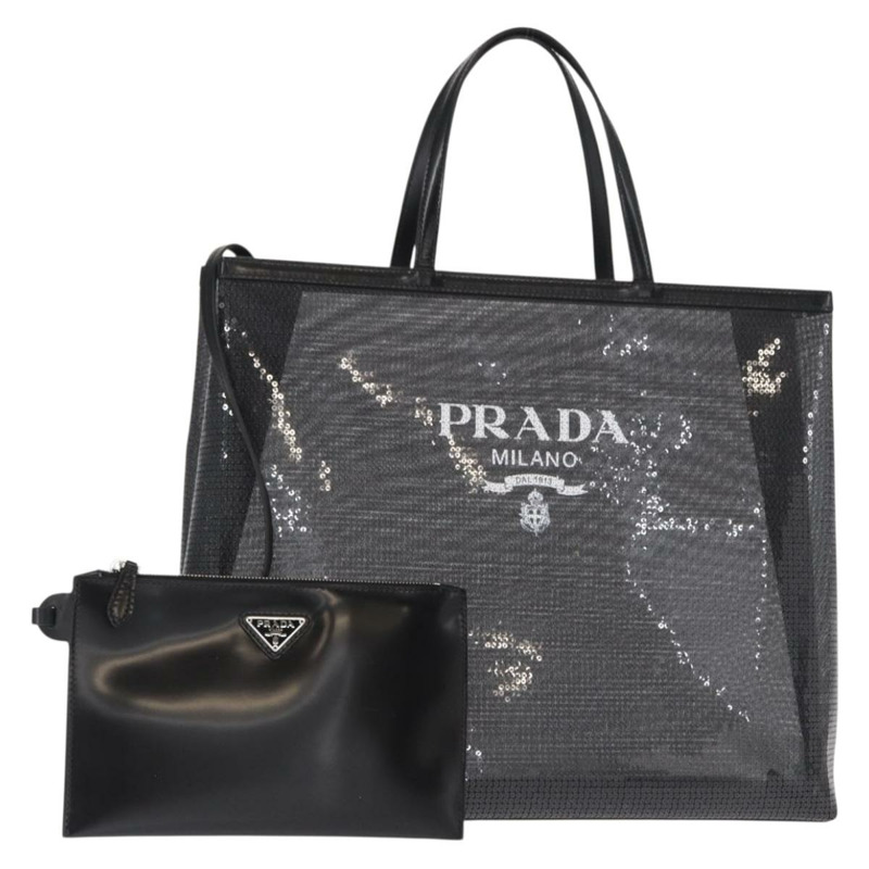【日本直送】PRADA 亮片黑色手提包 正品 161690-0