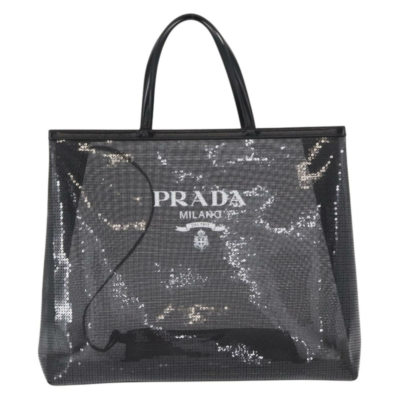 【日本直送】PRADA 亮片黑色手提包 正品 161690-1