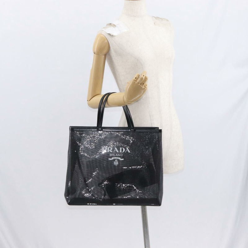 【日本直送】PRADA 亮片黑色手提包 正品 161690-21