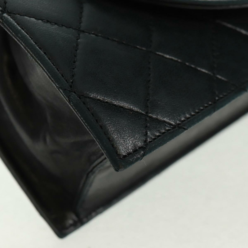 【日本直送】香奈兒 (CHANEL) 絎縫手拿包,羊皮材質,黑色,金色雙C標誌,正品編號 mr1806V-7