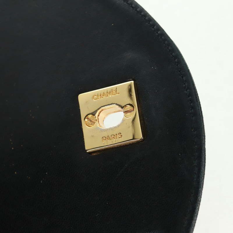 【日本直送】香奈兒 (CHANEL) 絎縫手拿包,羊皮材質,黑色,金色雙C標誌,正品編號 mr1806V-13