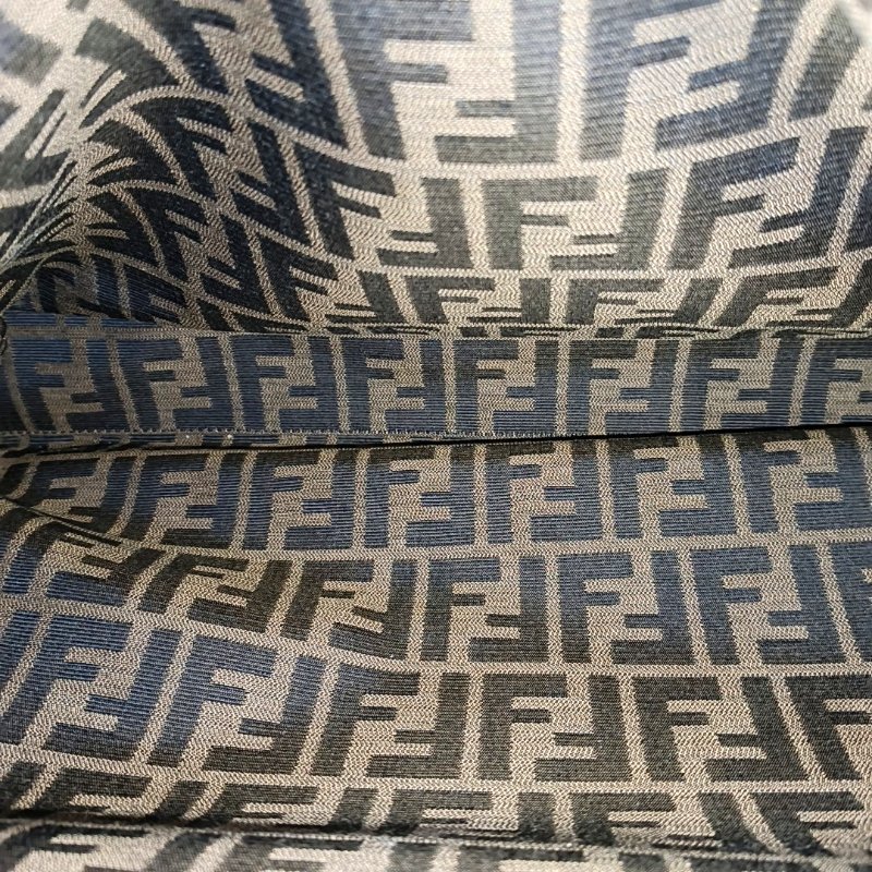 FENDI Peekaboo卡其色帆布雙F提花單肩包可拆卸肩帶-6