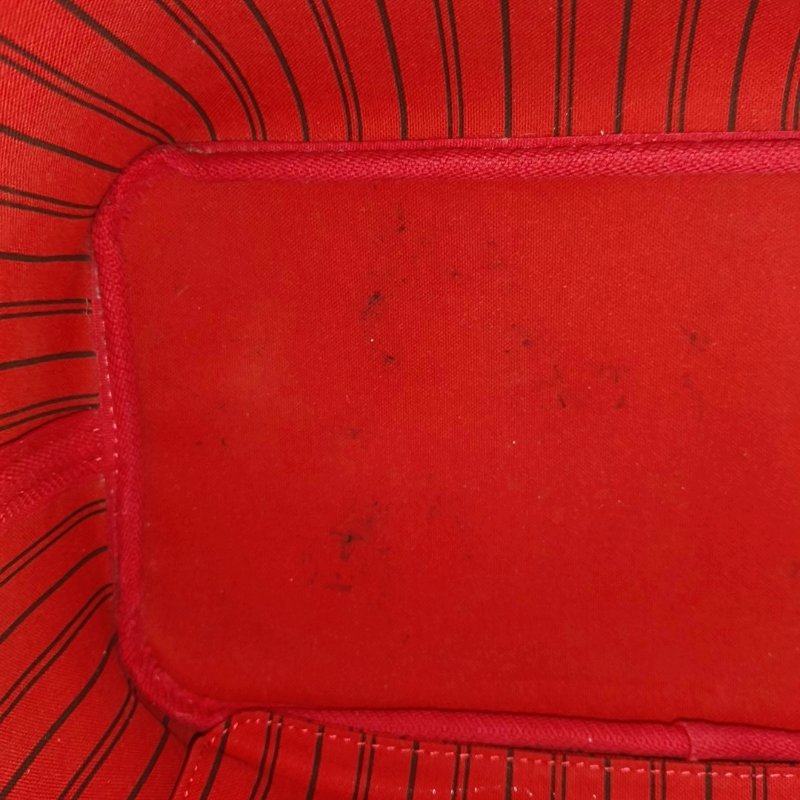 LOUIS VUITTON NEVERFULL中號棕色塗層帆布老花購物袋單肩包手提包金色五金-10