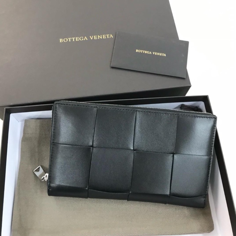Bottega Veneta zipper long wallet ( Black )-0