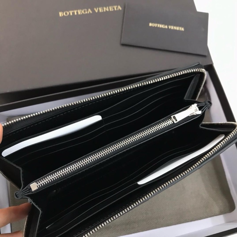 Bottega Veneta zipper long wallet ( Black )-1