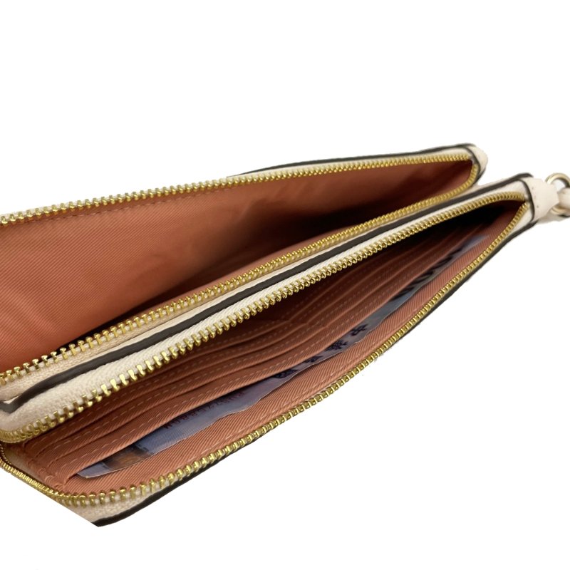 [全新] COACH  C LOGO玫瑰印花長夾式雙層大手拿包/零錢包-4