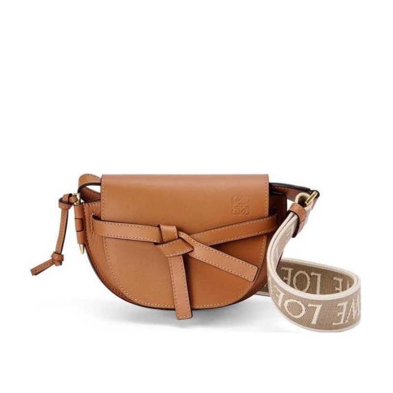 Loewe 女士 迷你Gate Dual 牛皮革提花單肩包均碼碼MINI、21cm*9.5cm*12.5cm-1