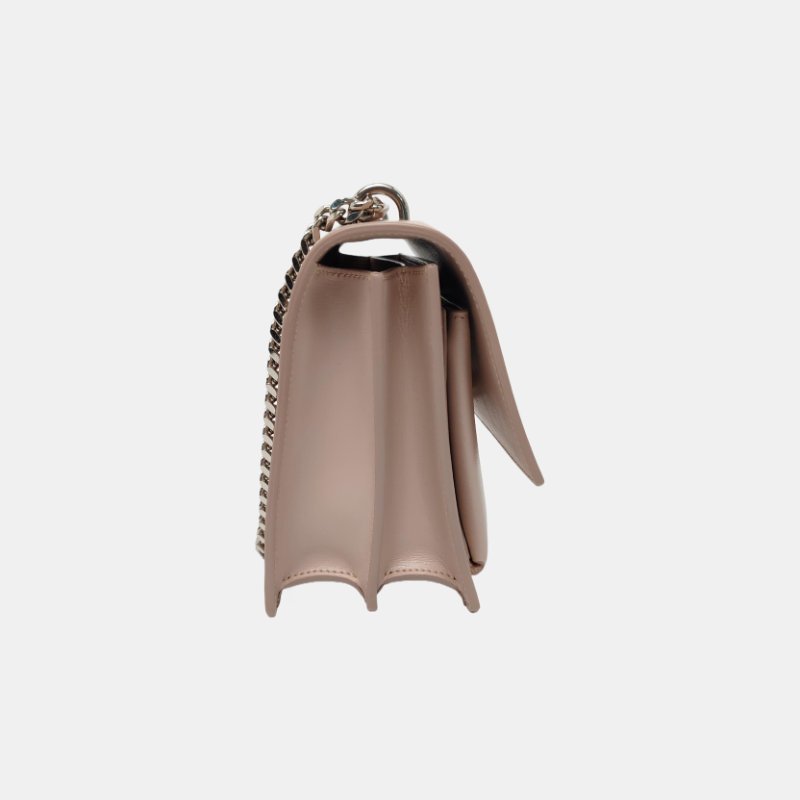 YSL SUNSET中號粉色牛皮日落包單肩包斜挎包銀色五金-3