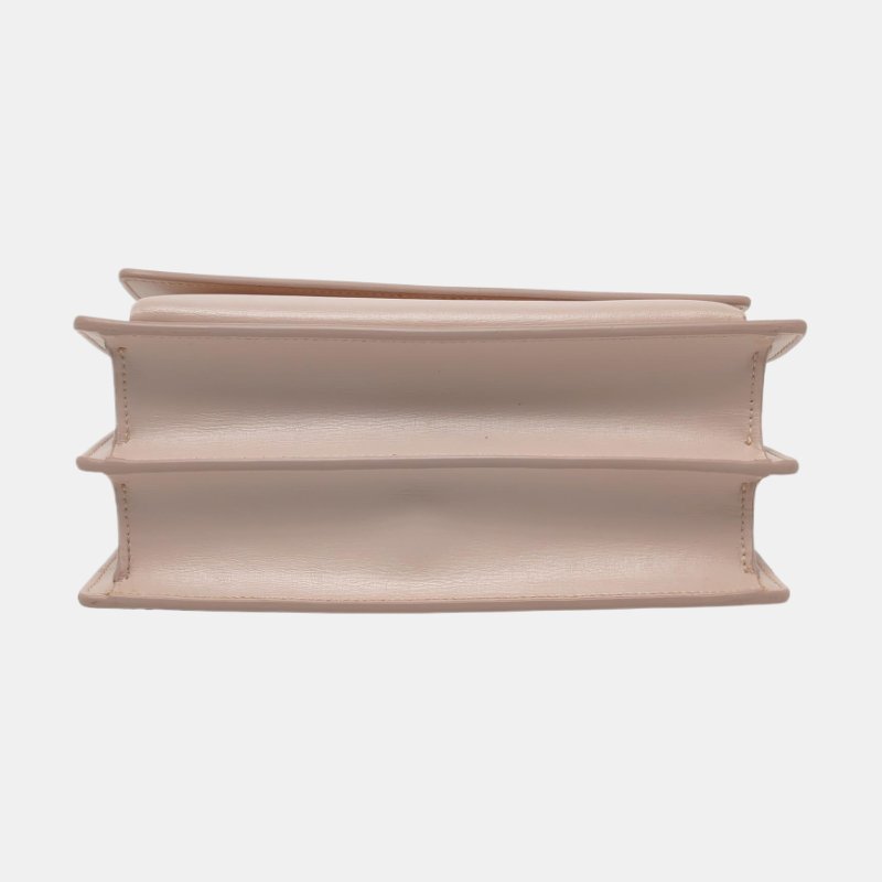 YSL SUNSET中號粉色牛皮日落包單肩包斜挎包銀色五金-5