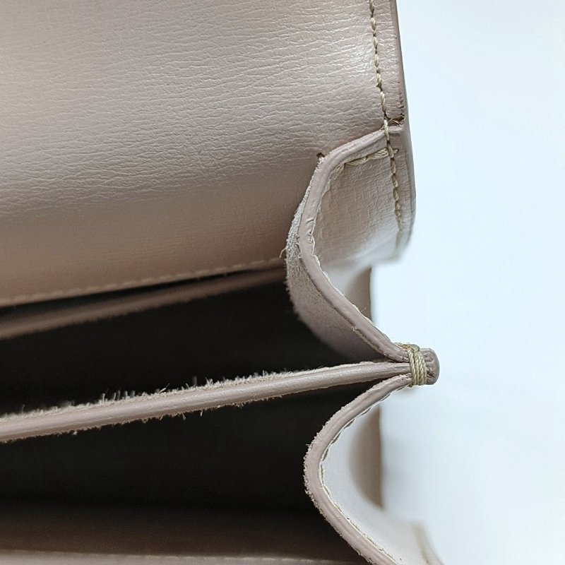 YSL SUNSET中號粉色牛皮日落包單肩包斜挎包銀色五金-10