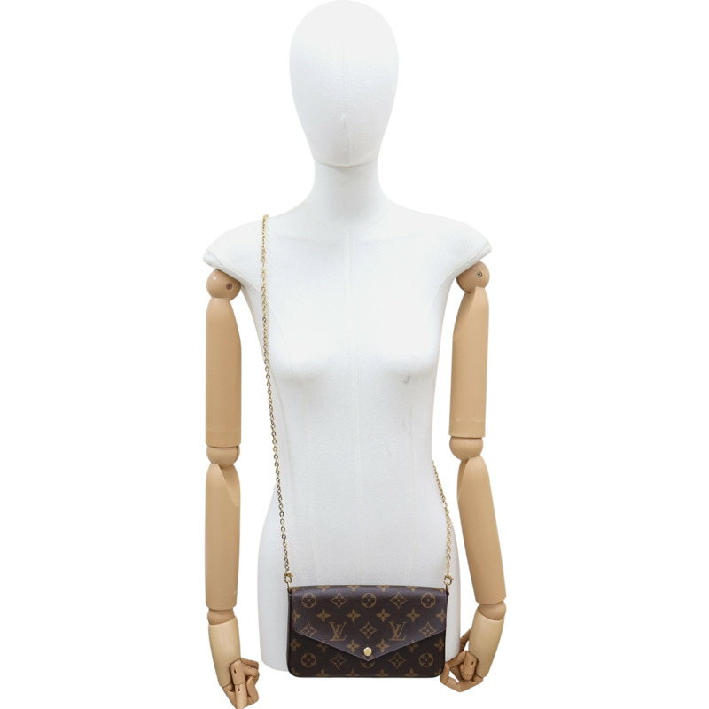 棕色 原花帆布 Felicie Pochette 肩背包 M61276【LOUIS VUITTON LV 路易威登】 M61276-13