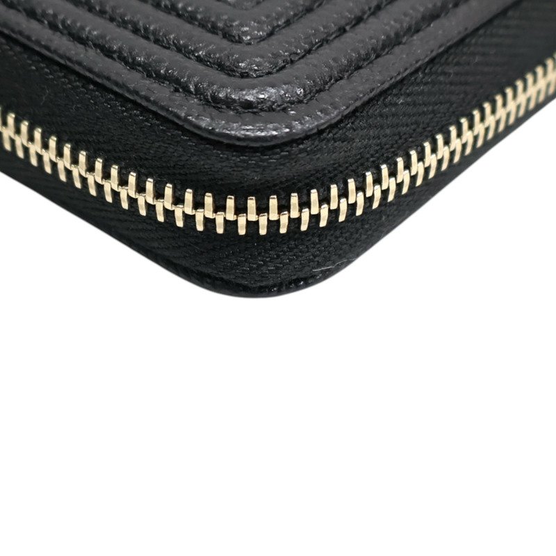 黑色 菱格紋 牛皮 BOY 拉鍊 零錢包【CHANEL 香奈兒】-10