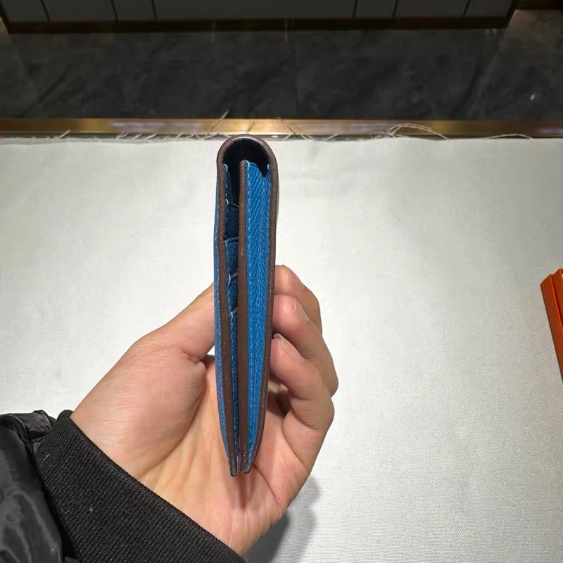愛馬仕 Hermès Epsom 皮長夾|藍色|極簡無扣設計|男生女生都適合-2