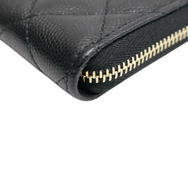 黑色 菱格紋 牛皮 拉鍊 零錢包【CHANEL 香奈兒】-10