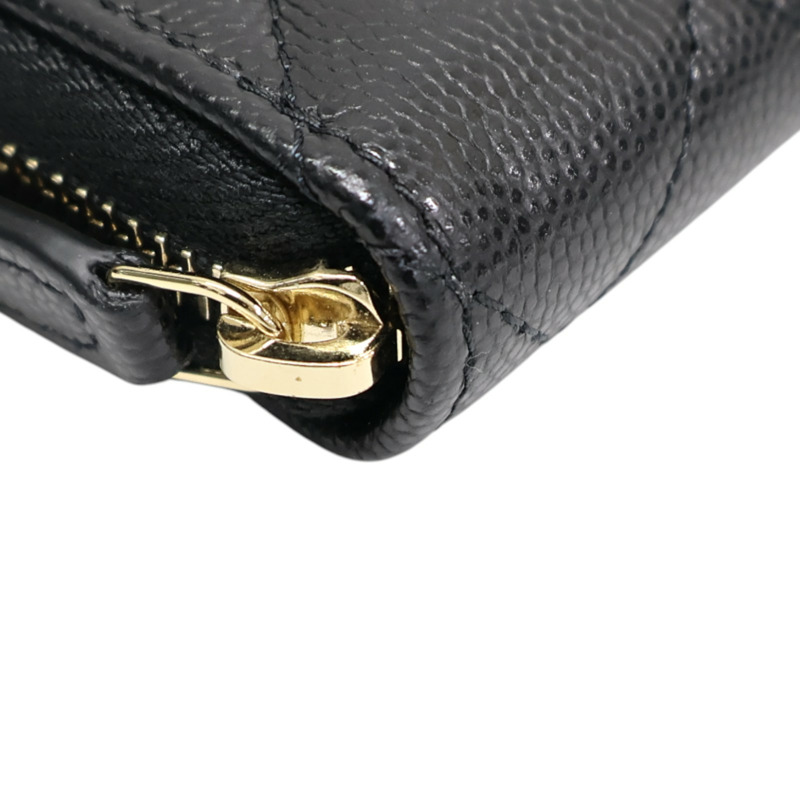 黑色 菱格紋 牛皮 拉鍊 零錢包【CHANEL 香奈兒】-11