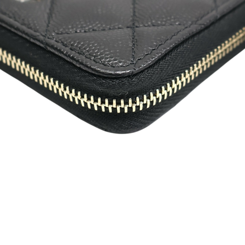 黑色 菱格紋 牛皮 拉鍊 零錢包【CHANEL 香奈兒】-12
