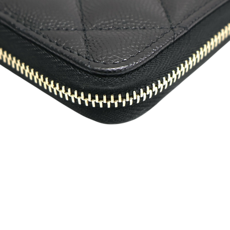 黑色 菱格紋 牛皮 拉鍊 零錢包【CHANEL 香奈兒】-13
