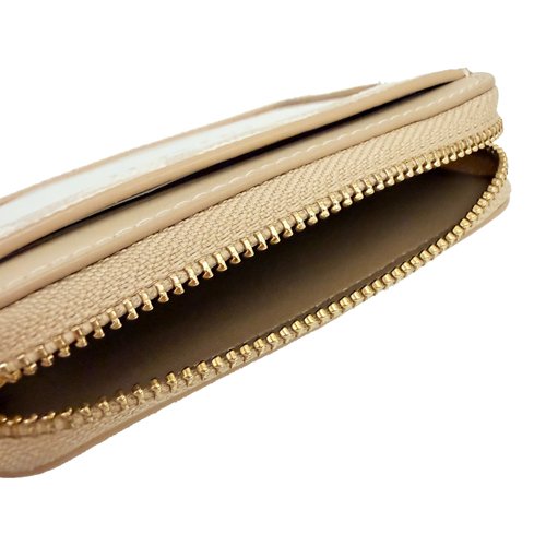 [全新] COACH C LOGO卡片名片鏈帶零錢包(奶油白)-4