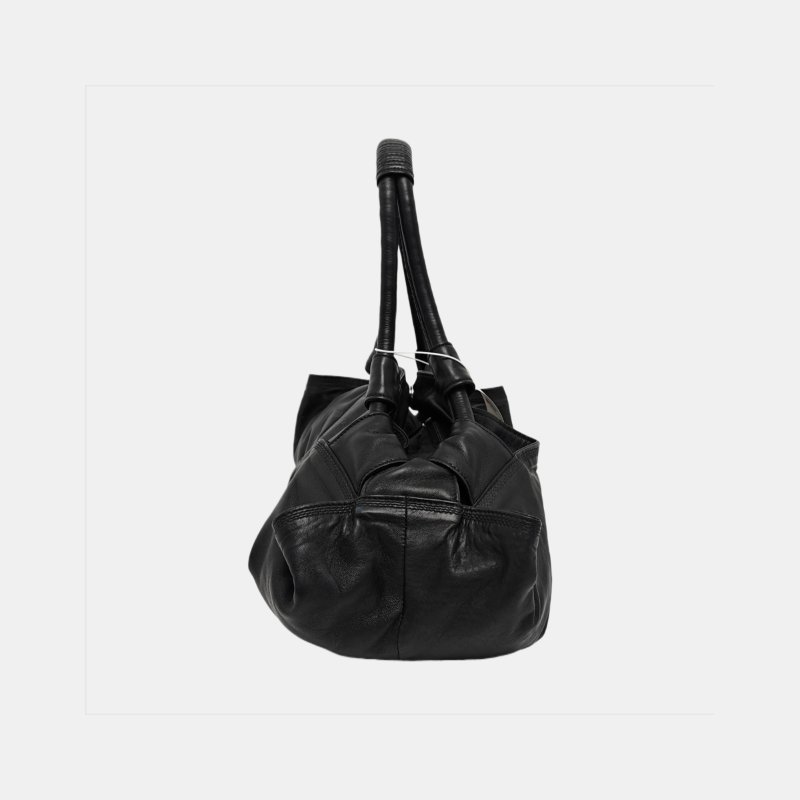 LOEWE Aire黑色牛皮壓紋手提包金色五金-2