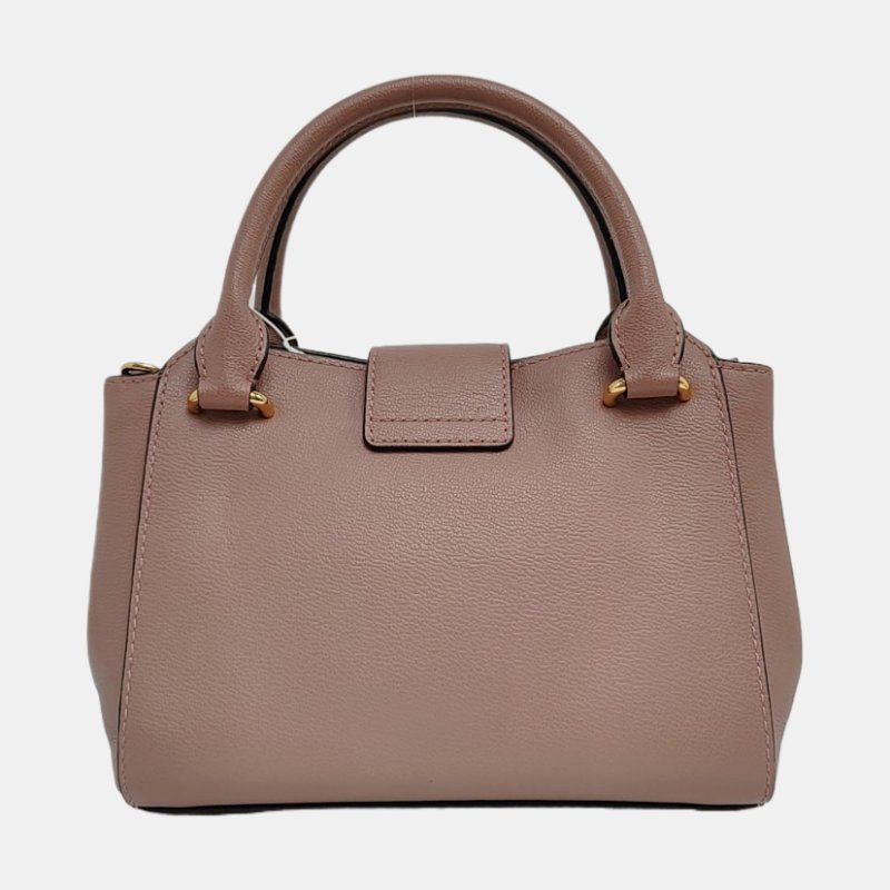 BURBERRY Buckle豆沙色牛皮單肩包手提包金色五金2條可拆卸肩帶-4