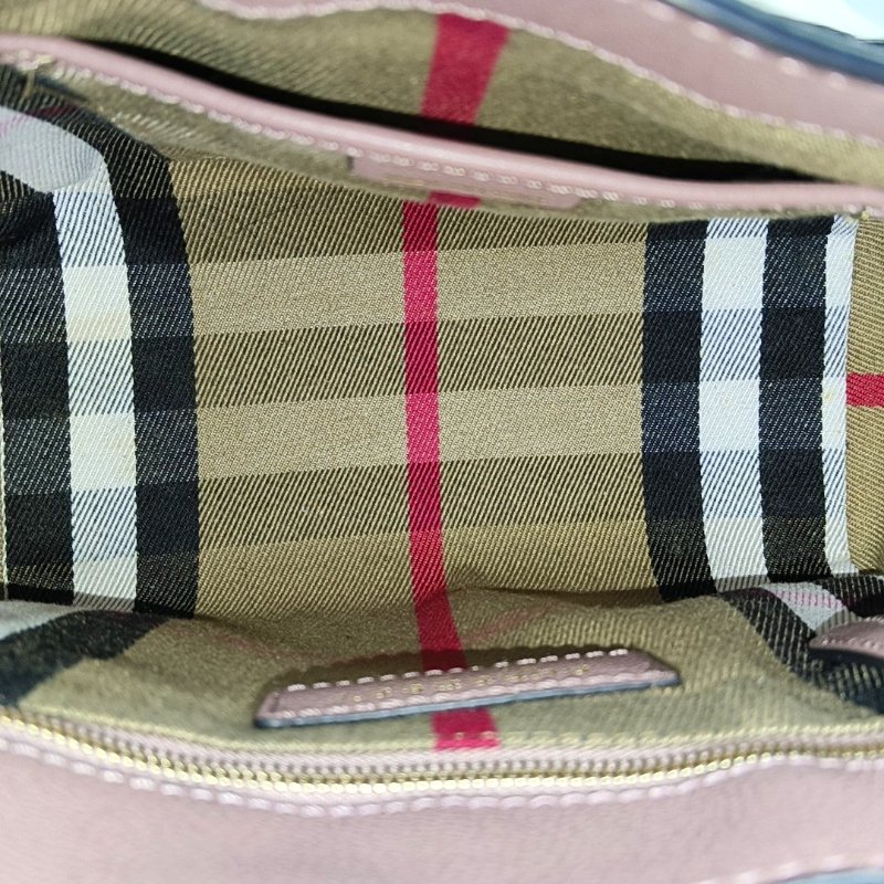 BURBERRY Buckle豆沙色牛皮單肩包手提包金色五金2條可拆卸肩帶-6