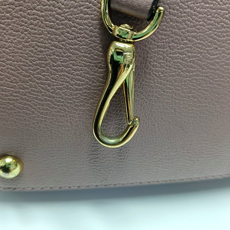 BURBERRY Buckle豆沙色牛皮單肩包手提包金色五金2條可拆卸肩帶-15