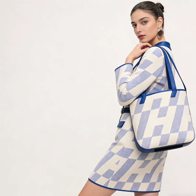 HERMES CabasH En Biais 27帆布手提包26*24*8.5 98新配件盒子塵袋購證-0