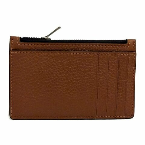 [全新] COACH 素面牛皮男款信用卡名片卡夾零錢包(咖