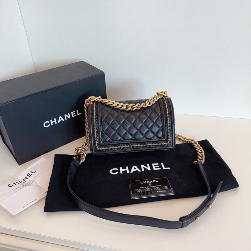 ✨Chanel 99新全套 黑金Leboy小號 宮廷系列限定 🖤-3