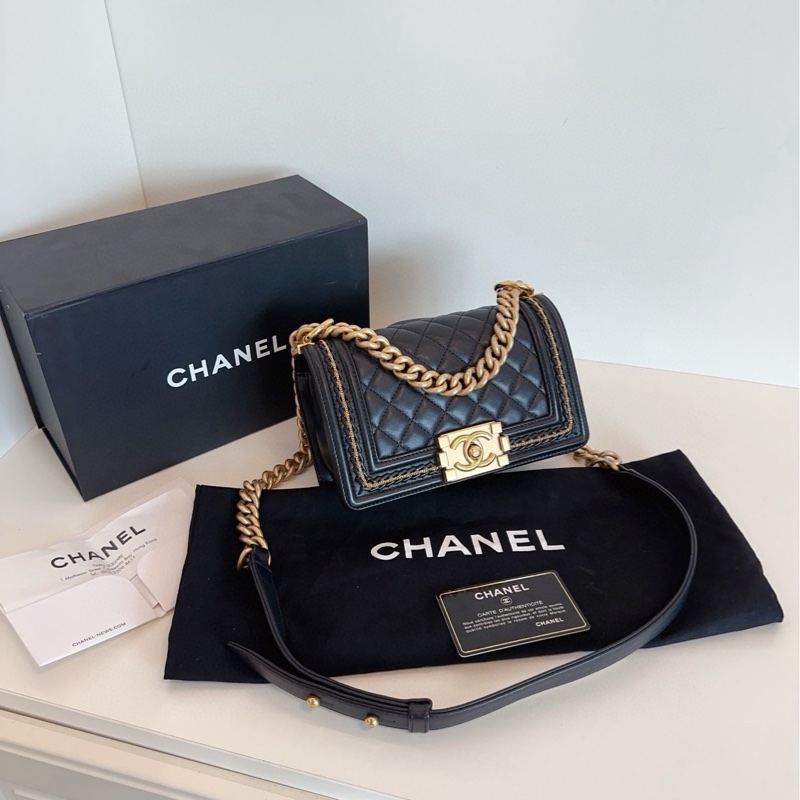 ✨Chanel 99新全套 黑金Leboy小號 宮廷系列限定 🖤-4