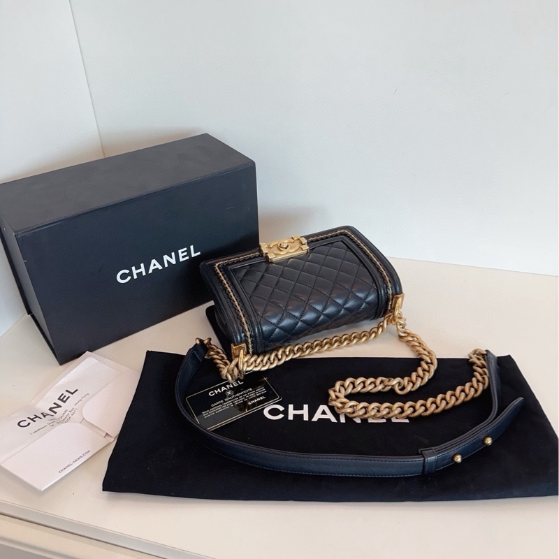 ✨Chanel 99新全套 黑金Leboy小號 宮廷系列限定 🖤-5